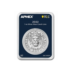 stříbrná mince 1 oz Český lev 2022 BU Apmex (MD® Premier + PCGS FS) stříbrná mince 1 oz Český lev 2022 BU Apmex (MD® Premier + PCGS FS)