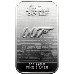 2x 1oz stříbrný investiční slitek James Bond 2020 + 2022 Royal Mint