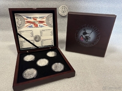 Dřevěná etue Britannia 5x 1oz 2023 