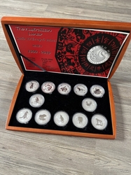 Kompletní sada stříbrných mincí 1oz Perth Mint Lunarní kalendář Série I v etui s kartou mincí