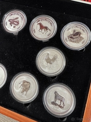 Kompletní sada stříbrných mincí 1oz Perth Mint Lunarní kalendář Série I v etui s kartou mincí
