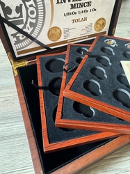 Krabička Etue TOLAR pro zlaté mince  1/25oz 1/4oz 1oz