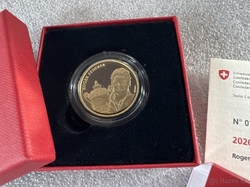 Zlatá mince Roger Federer 50CHF Swissmint 2020