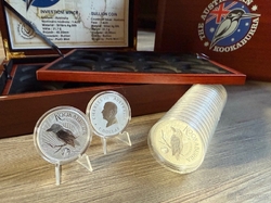 6x 1oz investiční stříbrná mince Kookaburra 2020 - 2025 v etui pro 36 mincí