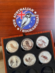 6x 1oz investiční stříbrná mince Kookaburra 2020 - 2025 v etui pro 36 mincí