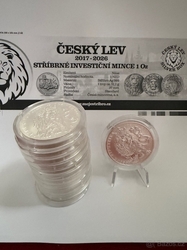 Investiční stříbrná mince 1oz Český lev 2026 standart