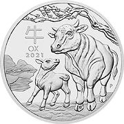 1oz investiční stříbrná mince Lunarní serie 3 Rok Buvola 2021