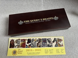 Etue The Queen´s Beasts - pro zlaté mince 10x 1oz s kartou - kopie