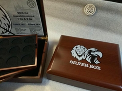 Krabička Etue Český lev & Slovenský orel pro stříbrné mince  1oz a 2oz