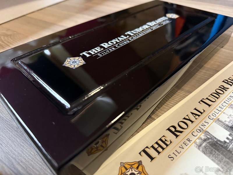 Série The Tudor Beasts od Royal Mint 2023 - prvních sedm stříbrných 2oz mincí v luxusní etui s kartou