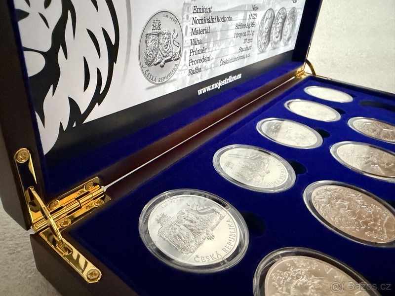 Krabička Etue Český lev 2017 - 2026 pro stříbrné mince  1oz 