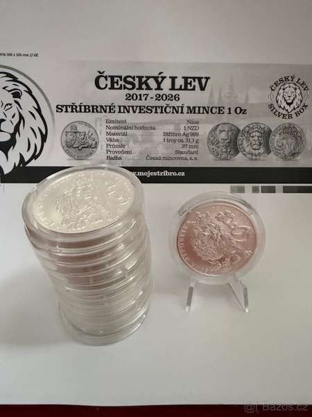 Investiční stříbrná mince 1oz Český lev 2026 standart